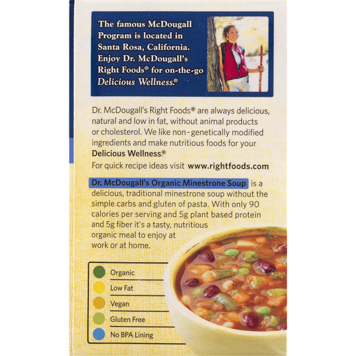 slide 7 of 8, Dr. McDougall's Organic Minestrone Vegan Soup, 17.6 oz