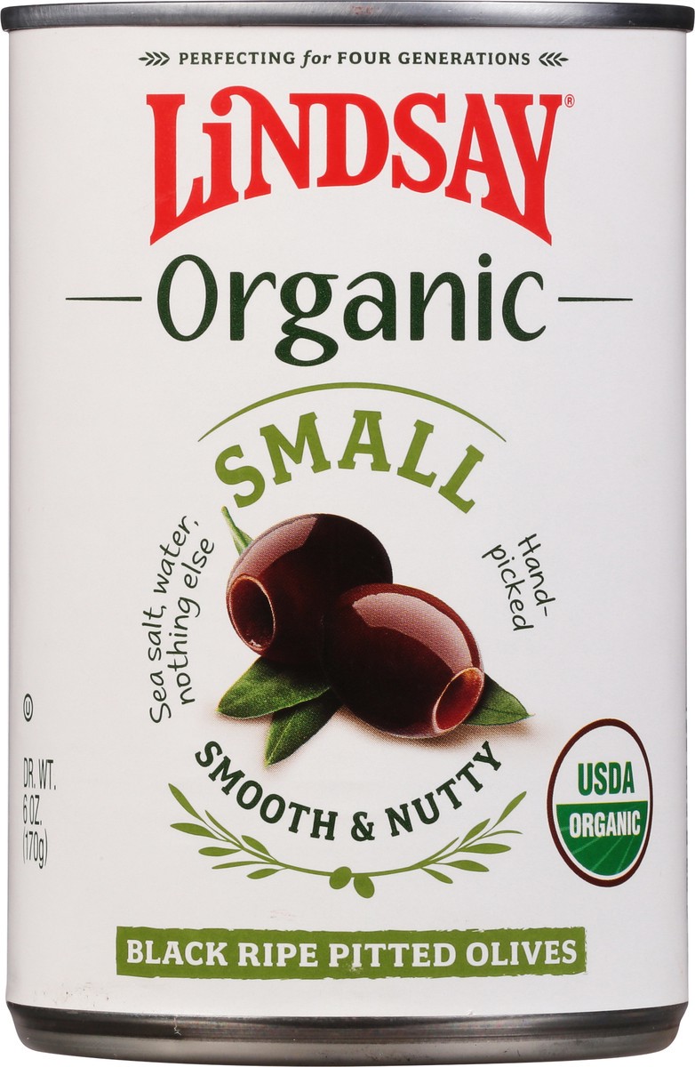 slide 6 of 9, Lindsay Organic Black Ripe Pitted Olives Small 6 oz, 6 oz