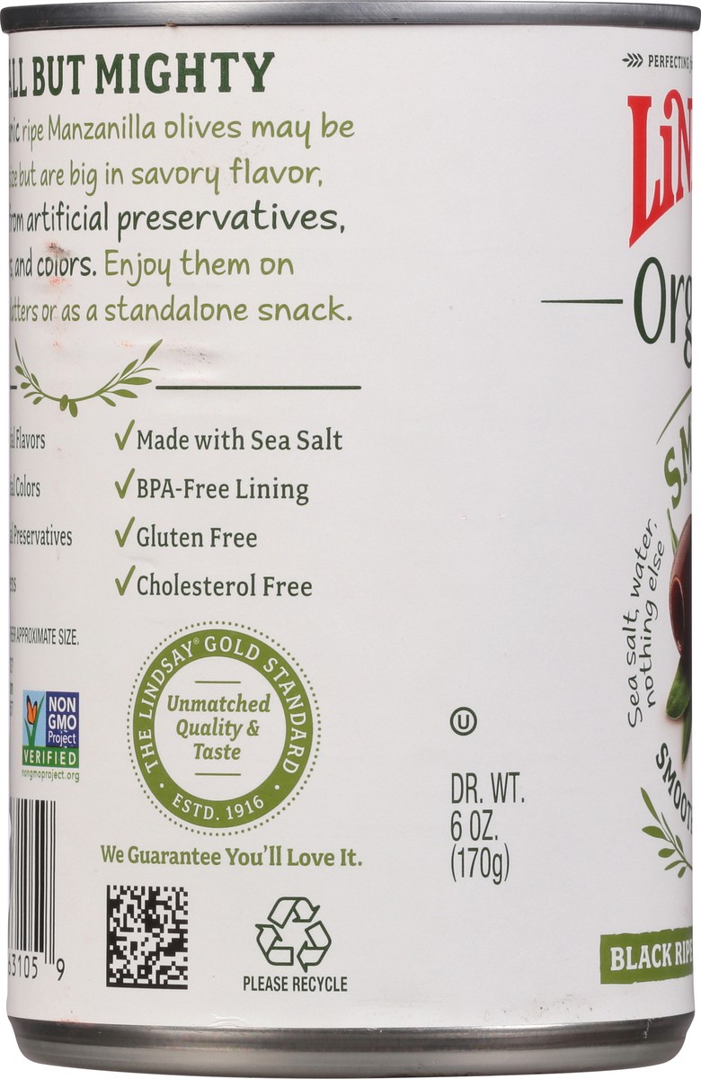 slide 7 of 9, Lindsay Organic Black Ripe Pitted Olives Small 6 oz, 6 oz