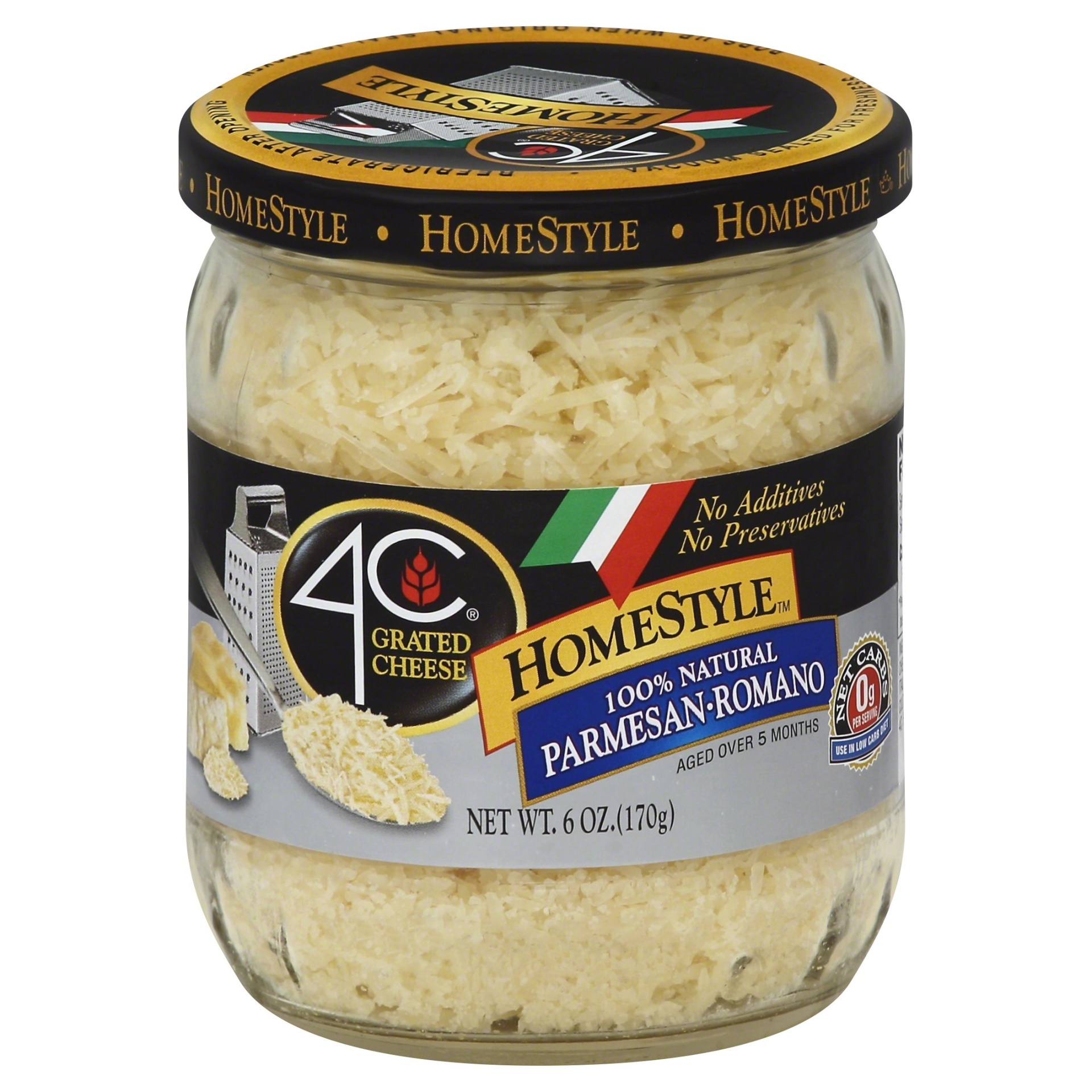 slide 1 of 6, 4C HomeStyle All Natural Parmesan-Romano Grated Cheese, 6 oz