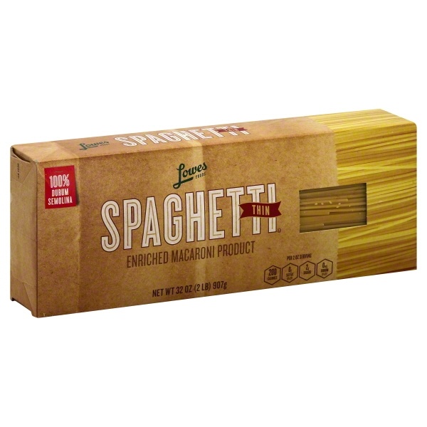 slide 1 of 1, Lowes Foods Spaghetti Thin, 32 oz