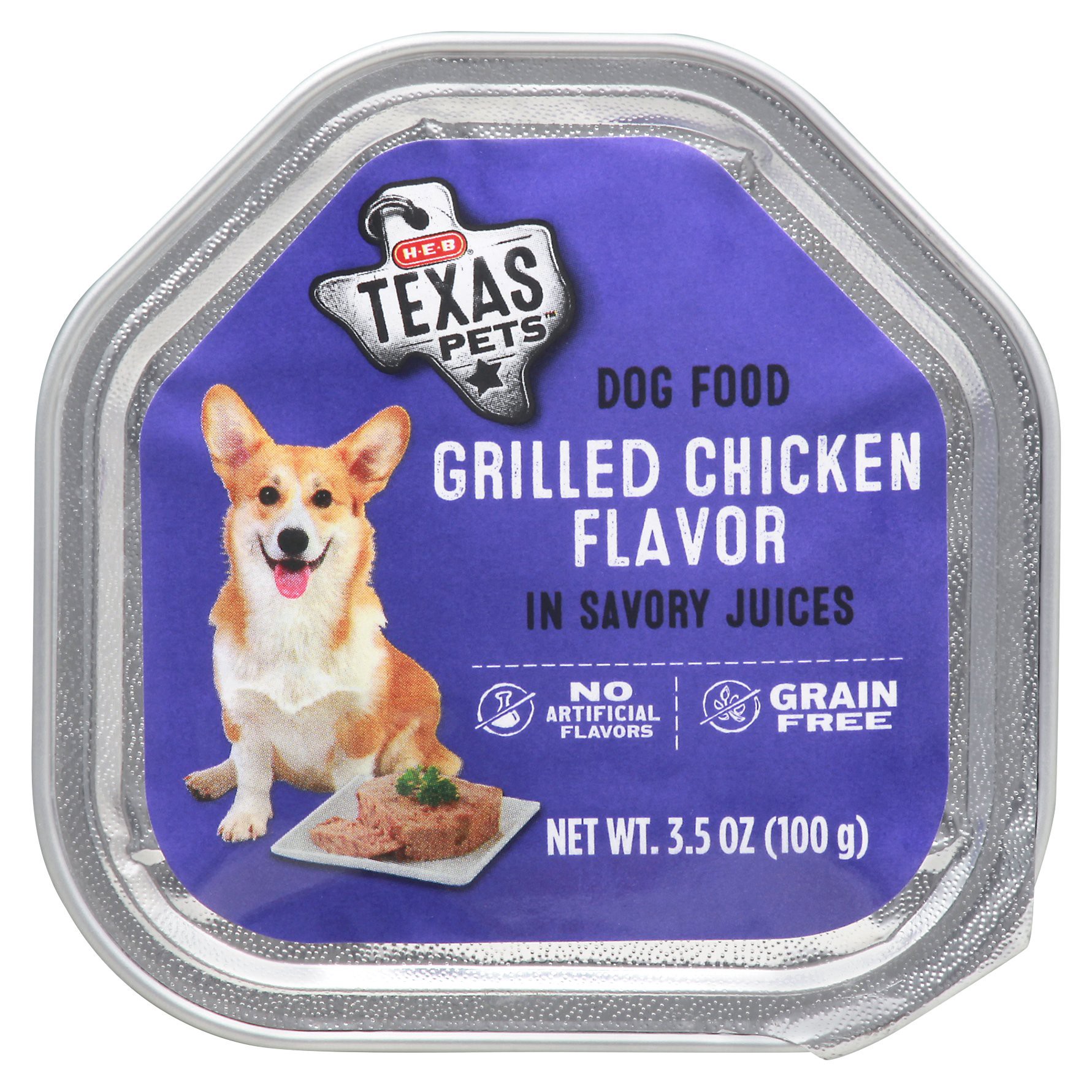 slide 1 of 1, H-E-B Texas Pets Grilled Chicken Flavor Wet Dog Food, 3.5 oz