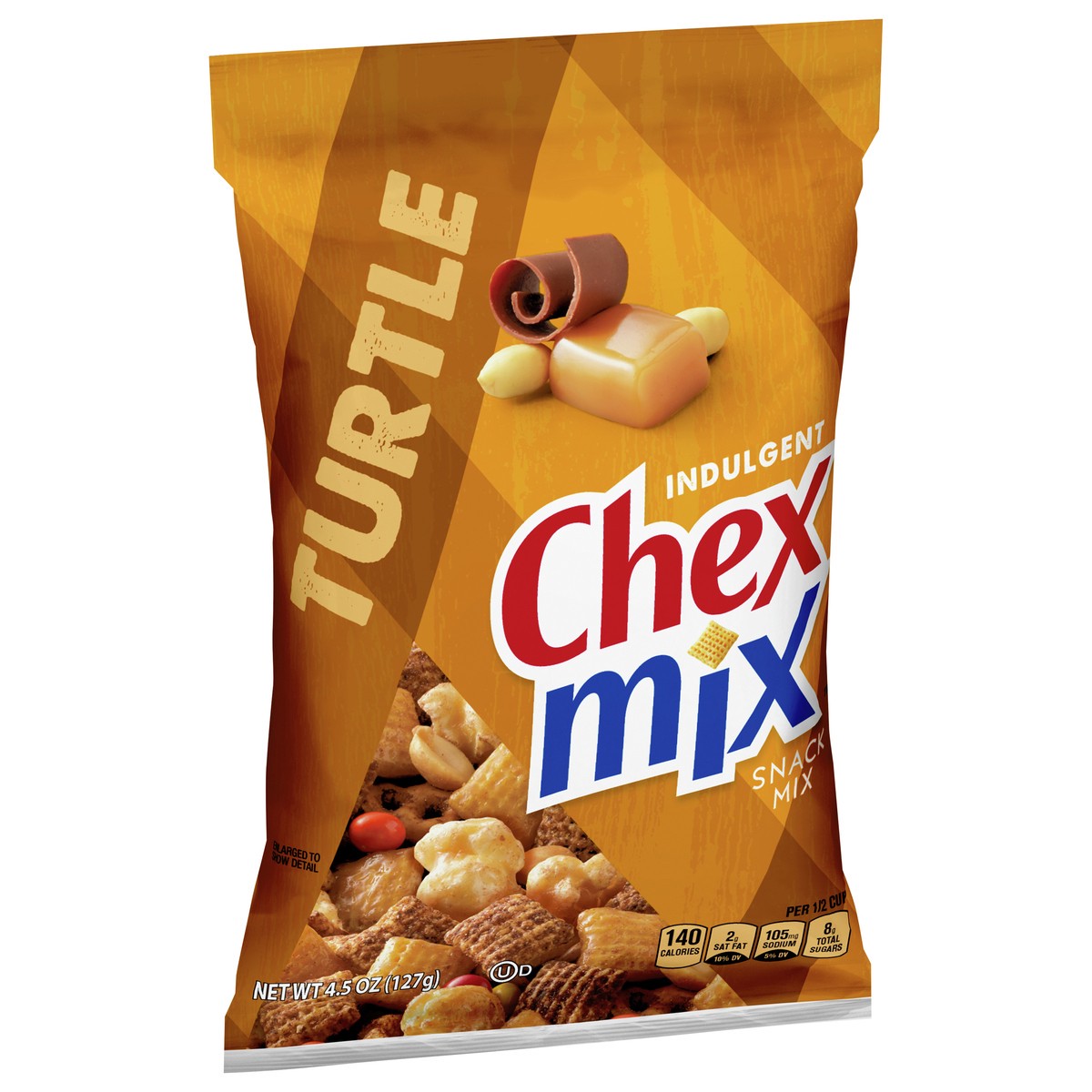 slide 3 of 14, Chex Mix Snack Party Mix, Turtle, Indulgent Sweet Pub Mix Snack Bag, 4.5 oz, 4.5 oz