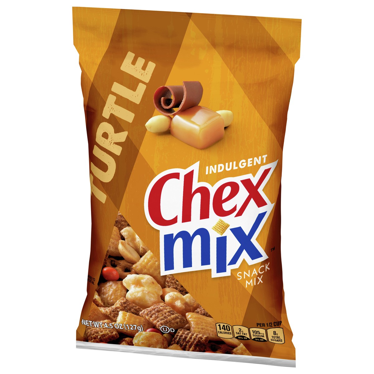 slide 9 of 14, Chex Mix Snack Party Mix, Turtle, Indulgent Sweet Pub Mix Snack Bag, 4.5 oz, 4.5 oz