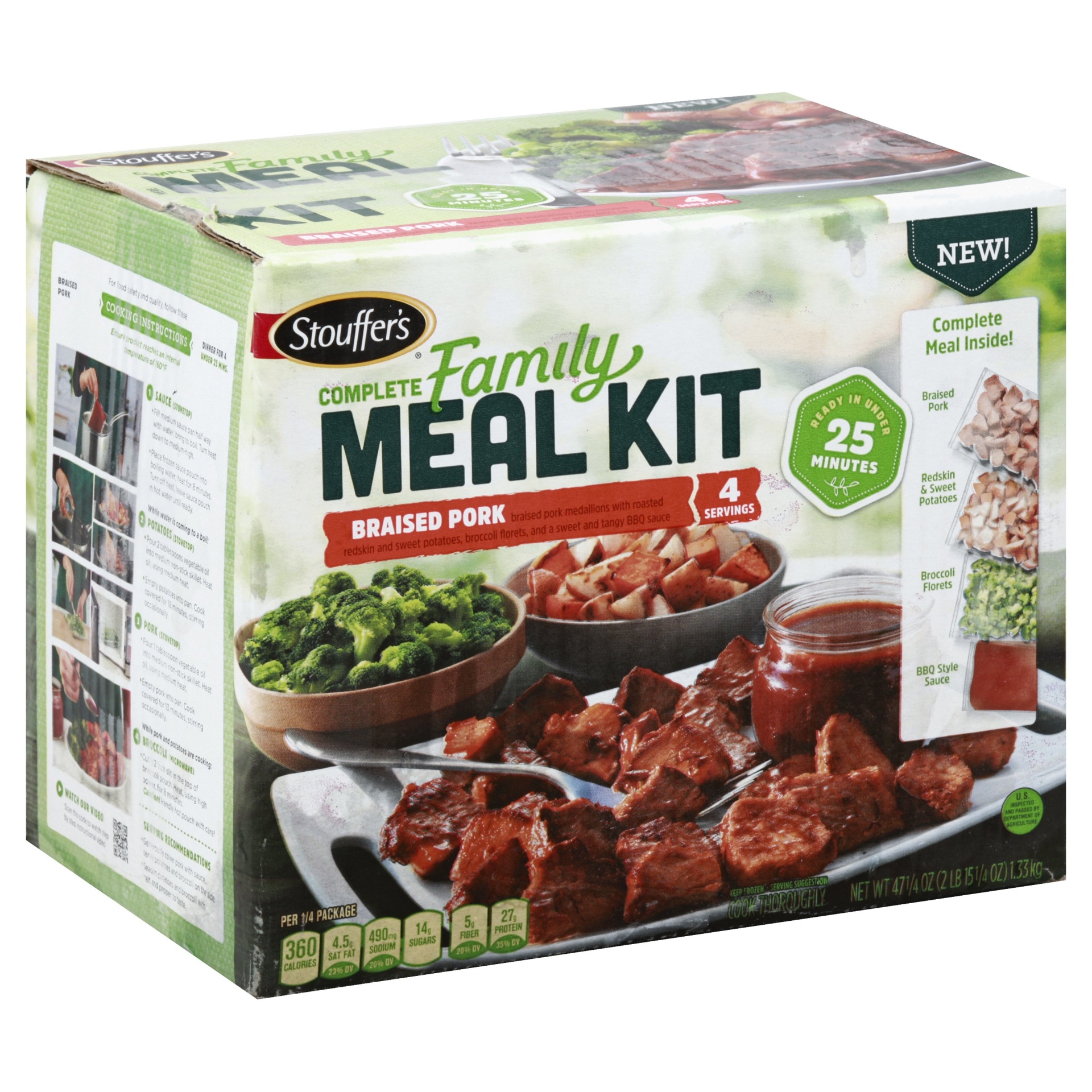 slide 1 of 8, Stouffer's Braised Pork Complete FamilyMeal Kit, 47.25 oz