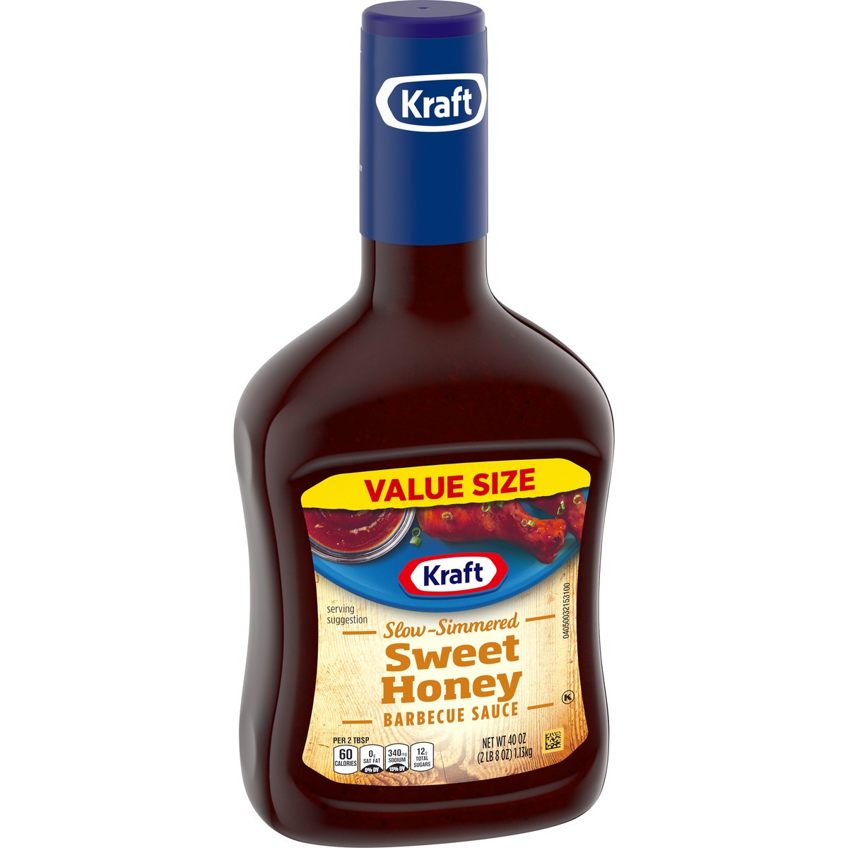 slide 8 of 14, Kraft Sweet Honey Slow-Simmered Barbecue Sauce Value Size, 40 oz Bottle, 40 oz