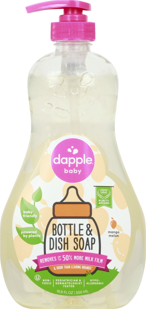 slide 1 of 9, Dapple Baby Baby Mango Melon Bottle & Dish Soap 16.9 oz, 16.9 fl oz