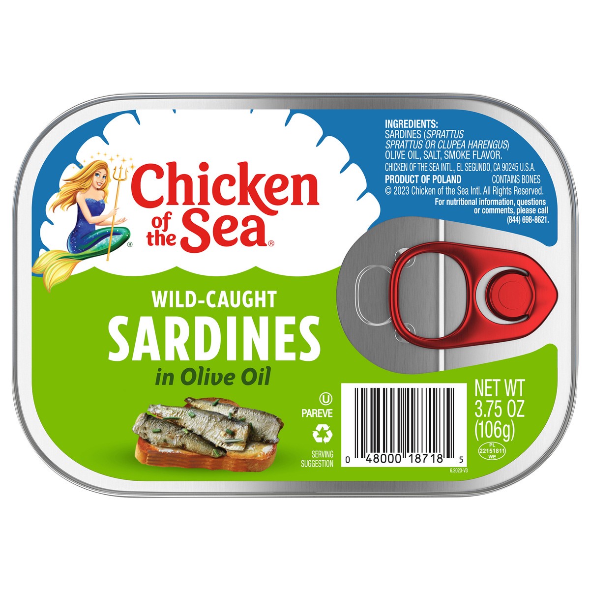 slide 3 of 3, Chicken of the Sea Wild Caught Sardines in Olive Oil 3.75 oz, 3.75 oz