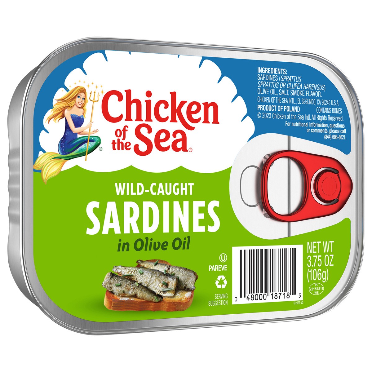 slide 2 of 3, Chicken of the Sea Wild Caught Sardines in Olive Oil 3.75 oz, 3.75 oz