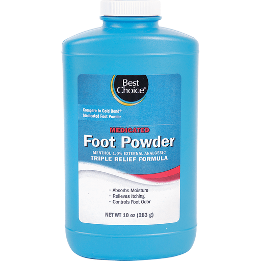 slide 1 of 1, Best Choice Medicated Foot Powder, 10 oz