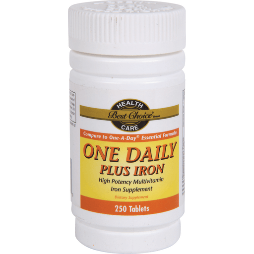 slide 1 of 1, Best Choice One Daily Multivitamin Plus Iron Table, 250 ct