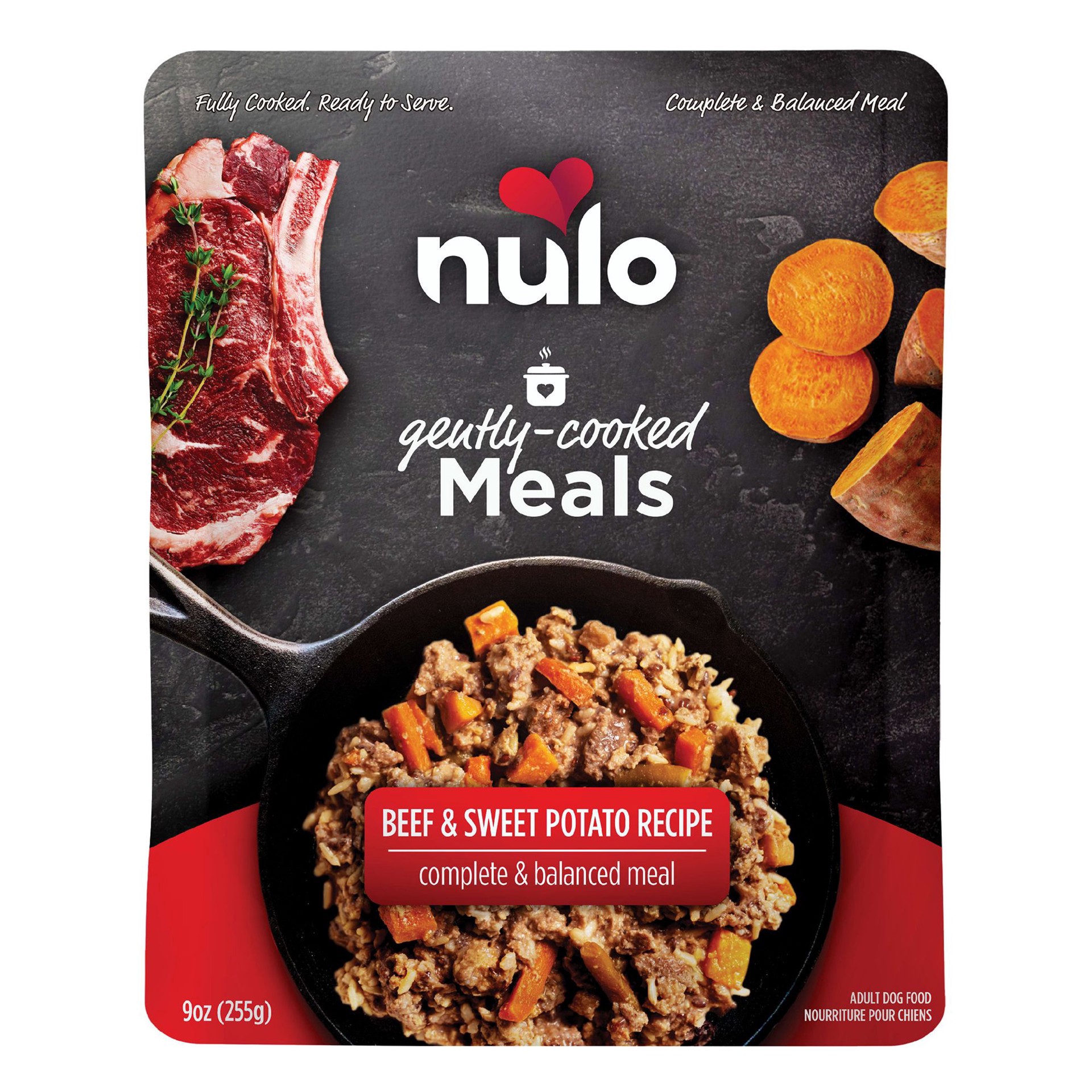 slide 1 of 1, Nulo Gently-Cooked Meal Beef & Sweet Potato Recipe Wet Dog Food, 9 oz., 