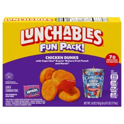 Lunchables Chicken Dunks with Capri Sun Roarin' Waters Fruit Punch and Nerds Fun Pack, 3.8 oz & 6 fl oz Package