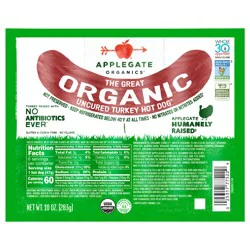Applegate The Great Organic Uncured Turkey Hot Dog