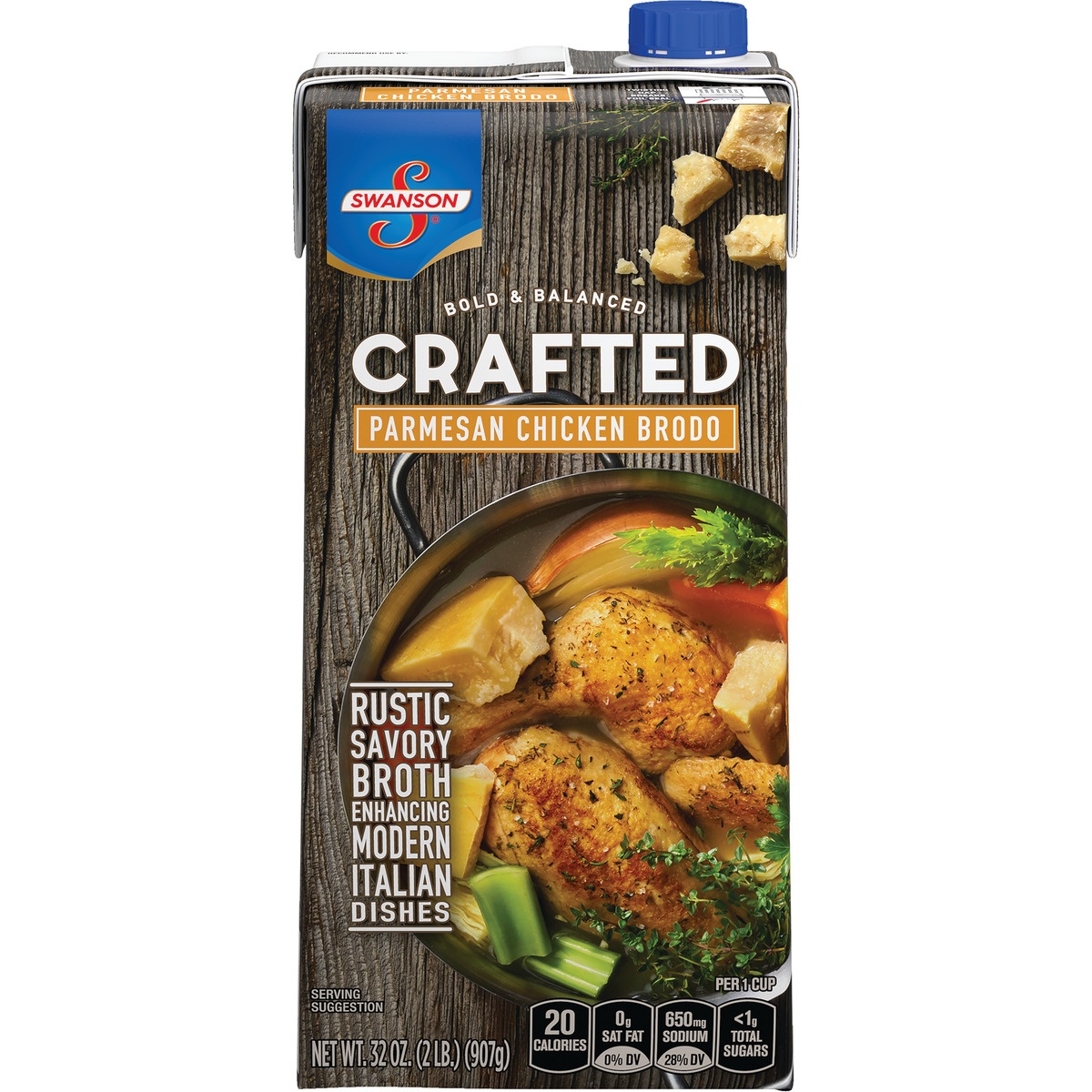 slide 1 of 6, Swanson Crafted Parmesan Chicken Brodo, 32 oz