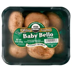 Phillip's Gourmet Organic Baby Bello Mushrooms 8 oz