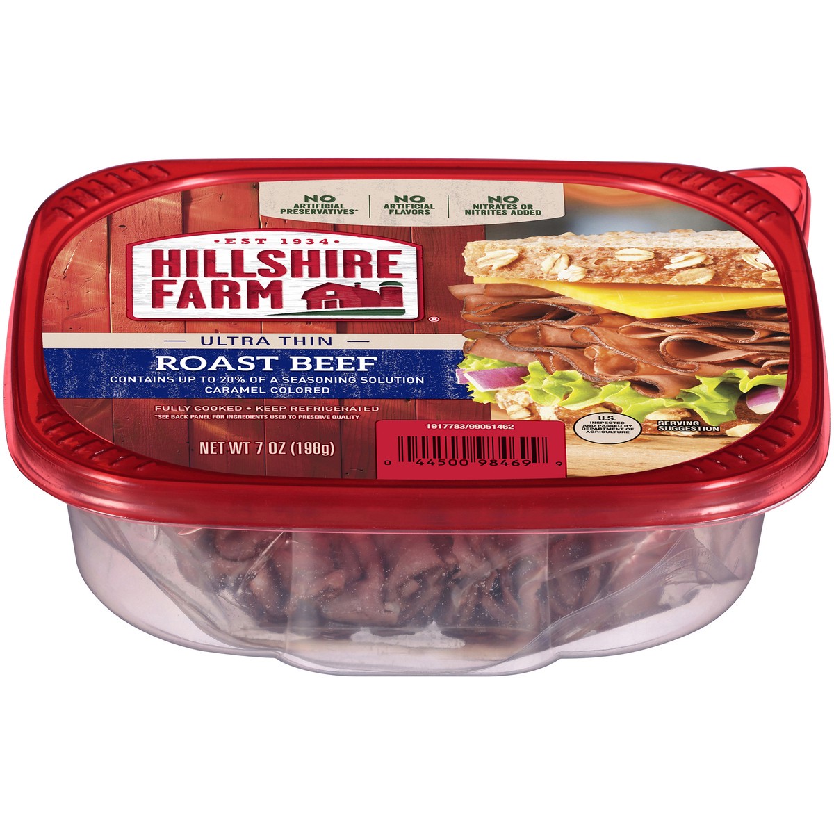 slide 1 of 5, Hillshire Farm Ultra Thin Sliced Lunchmeat, Roast Beef, 7 oz., 198.45 g