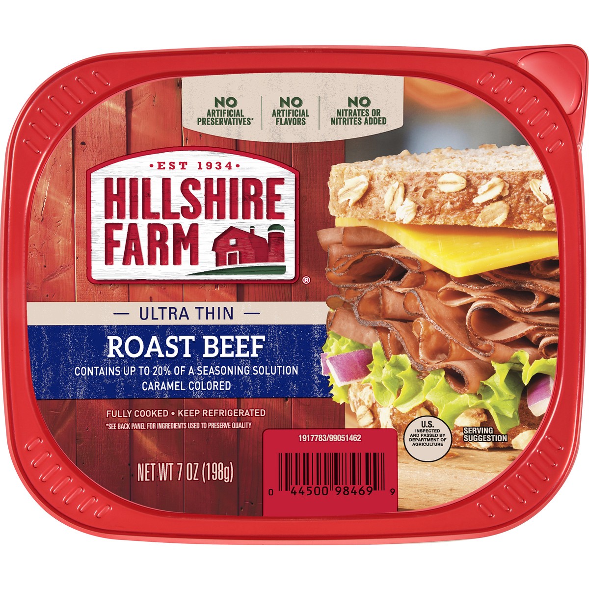 slide 5 of 5, Hillshire Farm Ultra Thin Sliced Lunchmeat, Roast Beef, 7 oz., 198.45 g