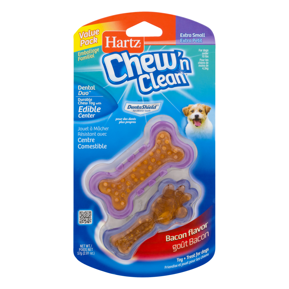 slide 1 of 1, Hartz Chew & Clean Dental Duo Ex Small, 2 ct