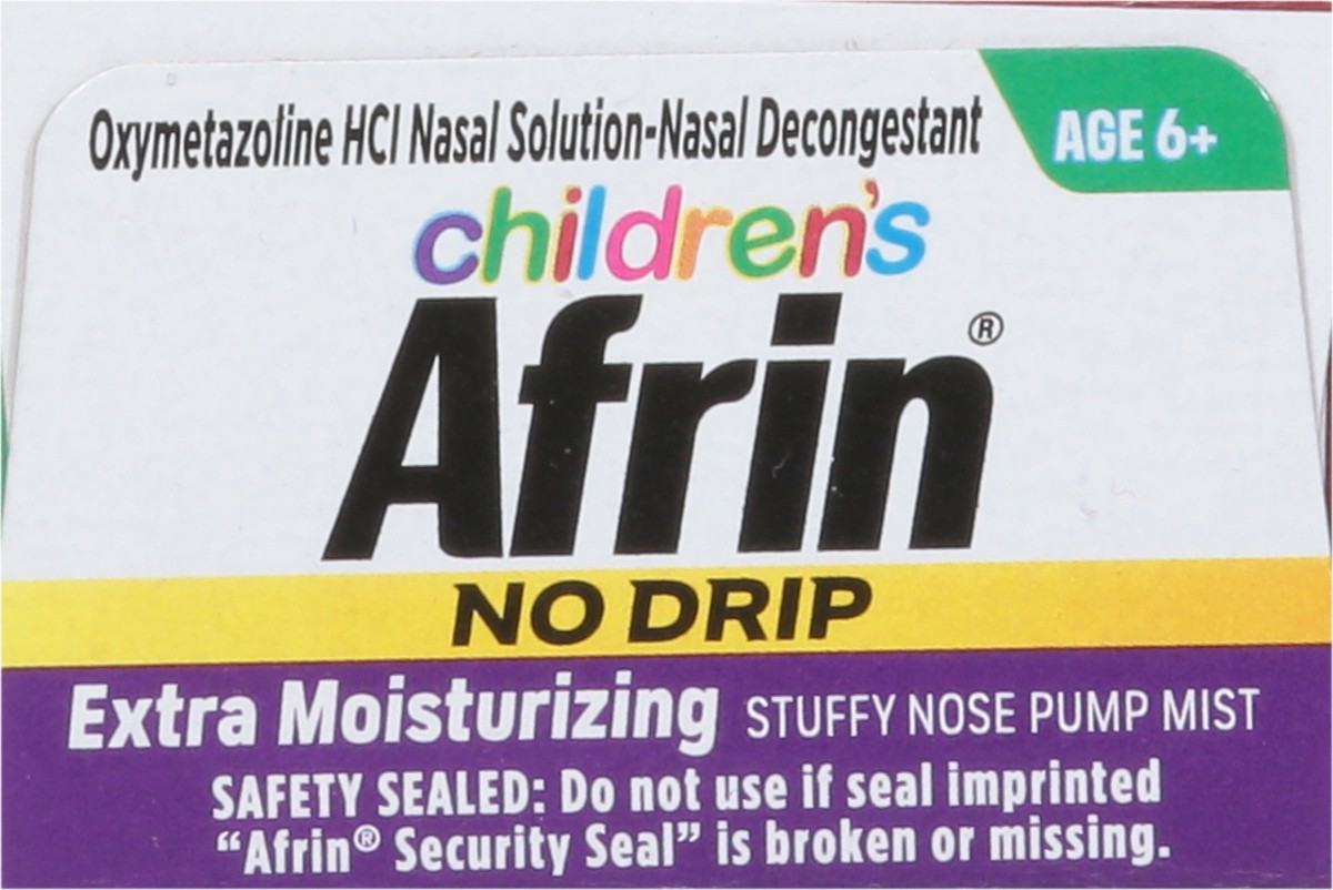 slide 9 of 9, Afrin Children's Age 6+ No Drip Extra Moisturizing Stuffy Nose Pump Mist 0.5 fl oz, 0.5 fl oz