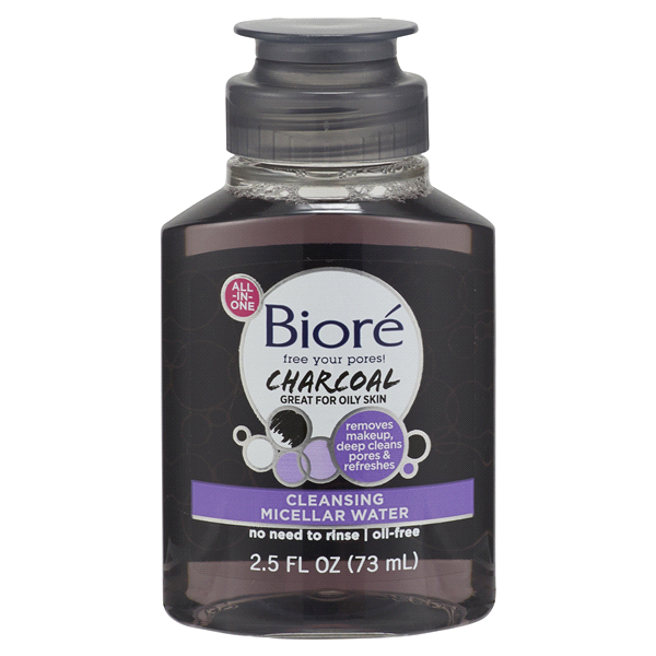 slide 1 of 1, Biore Charcoal Micellar Water Sm, 2.5 oz