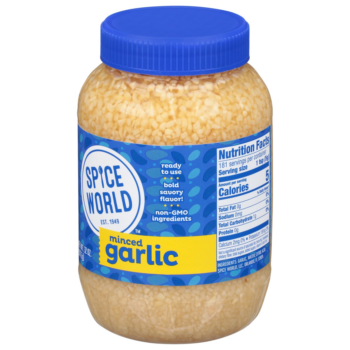 slide 3 of 14, Spice World Minced Garlic, 32 oz