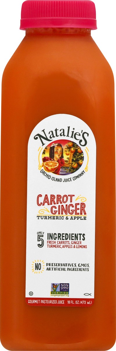 slide 11 of 12, Natalie's Carrot Ginger Turmeric & Apple Juice 16 fl oz, 16 fl oz