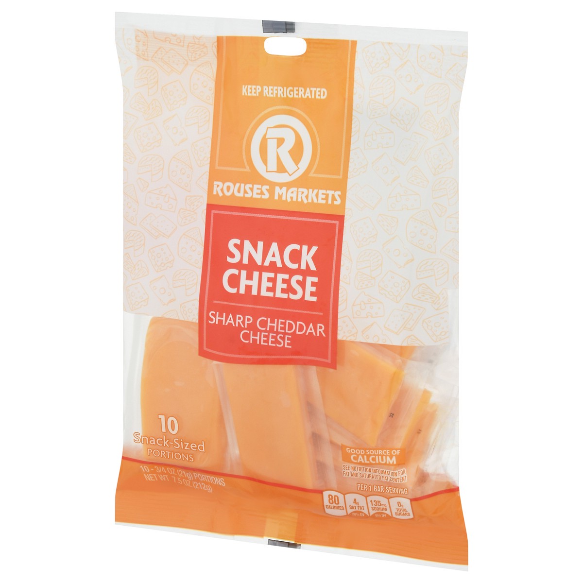 slide 14 of 14, Rouses Markets Sharp Cheddar Snack Cheese 10 - 0.75 oz Packs, 10 ct