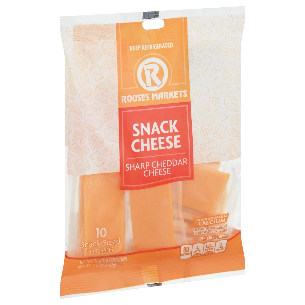 slide 4 of 14, Rouses Markets Sharp Cheddar Snack Cheese 10 - 0.75 oz Packs, 10 ct