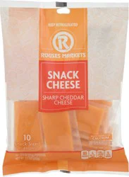 Rouses Markets Sharp Cheddar Snack Cheese 10 - 0.75 oz Packs