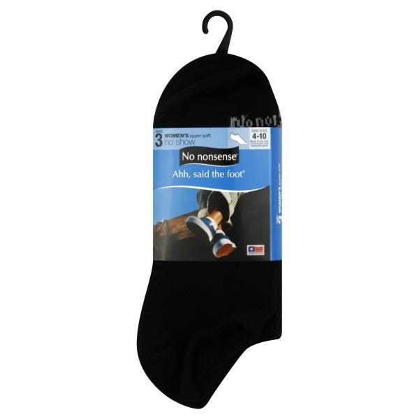 slide 1 of 1, No Nonsense Ahh, Said the Foot Super Soft Women's Socks - Black, 3 ct; Size 4-10