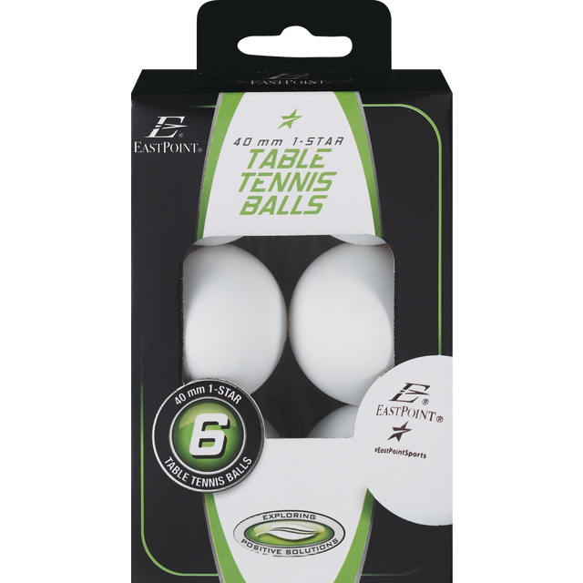 slide 1 of 1, Eastpoint Sports Eps 40mm 1star White Tt Balls, 1 ct