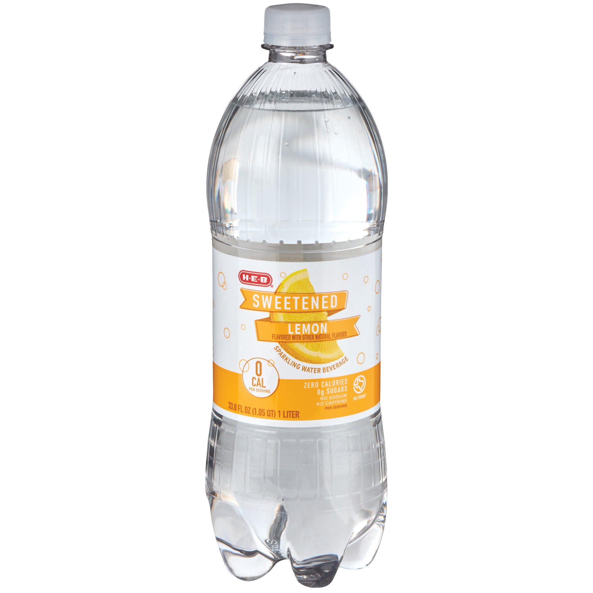 slide 1 of 1, H-E-B Sweetened Lemon Sparkling Water Beverage, 1 liter