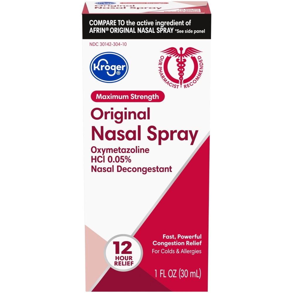 slide 1 of 1, Kroger Maximum Strength Original Nasal Spray, 1 fl oz