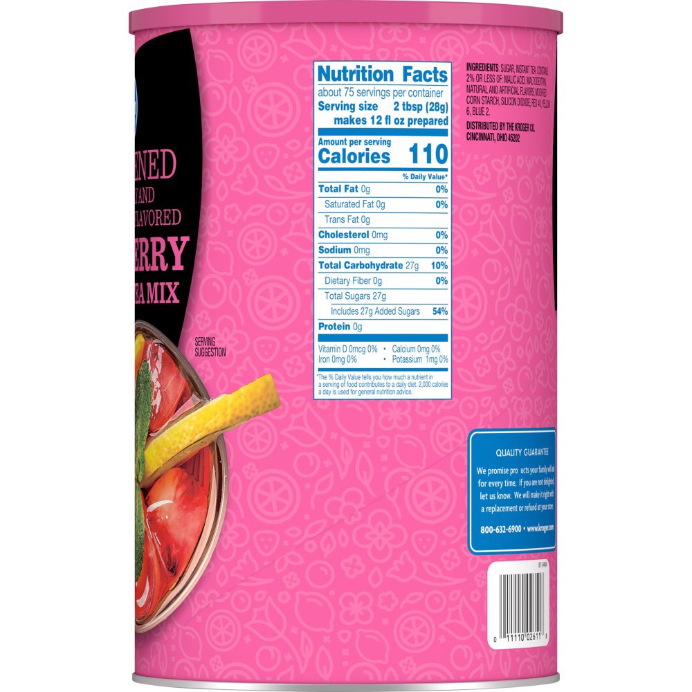 slide 3 of 3, Kroger Sweetened Raspberry Instant Iced Tea Mix, 74.2 oz