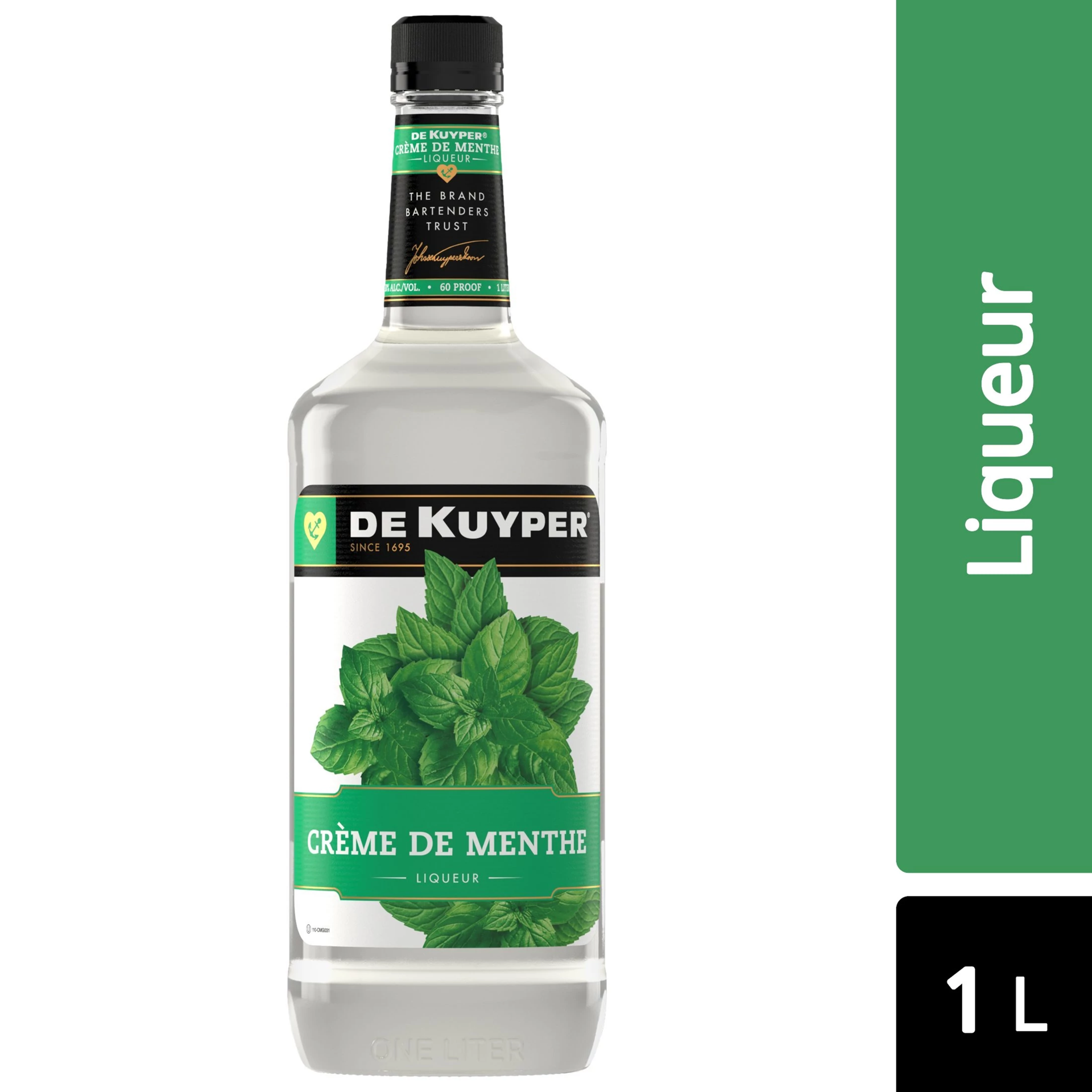 slide 1 of 2, Dekuyper Natural Creme De Menthe White, 1 liter