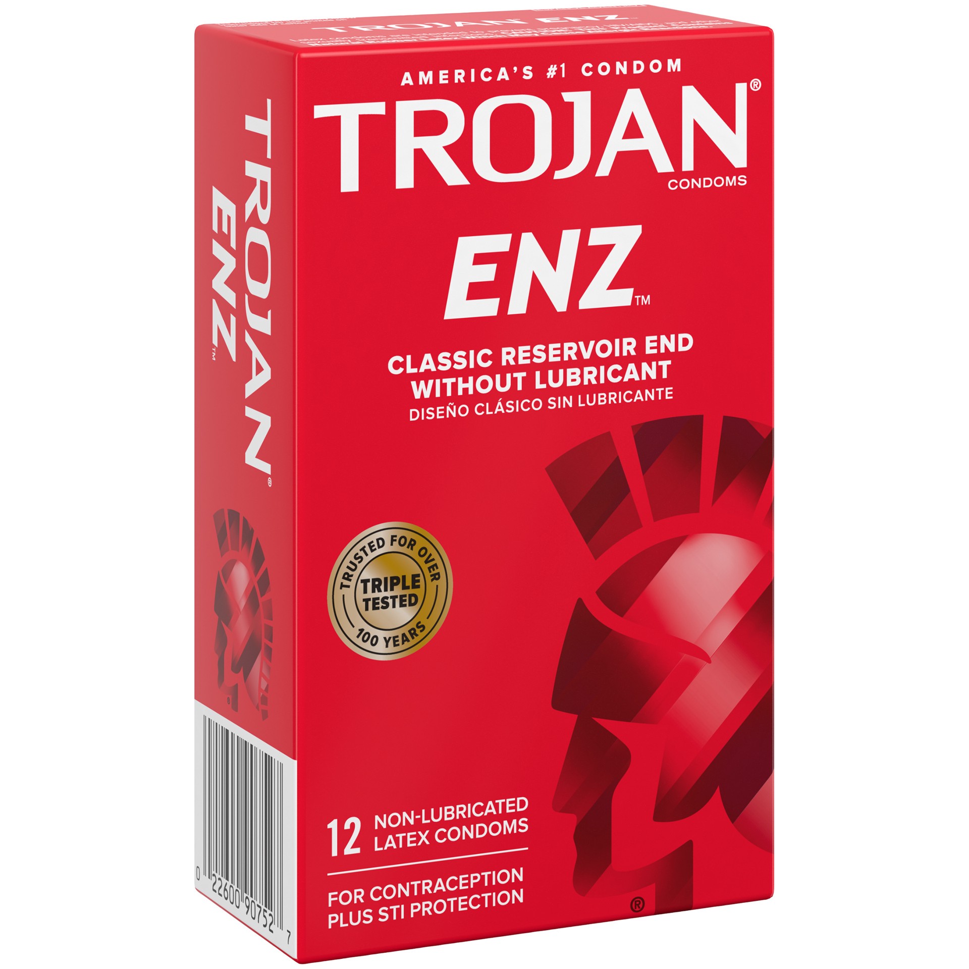 slide 4 of 5, Trojan Non-Lubricated Condoms Enz, 12 ct