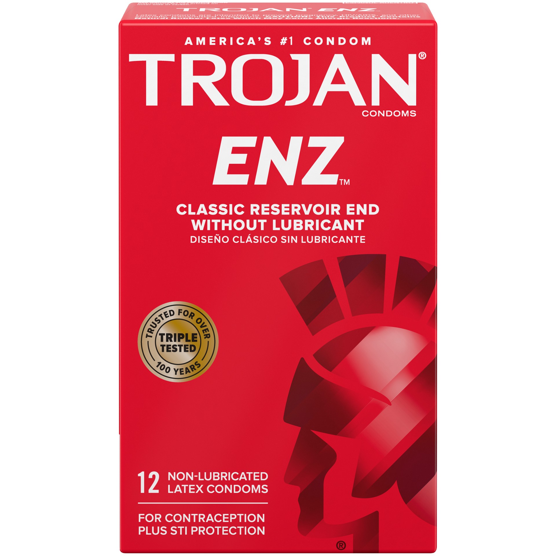 slide 1 of 5, Trojan Non-Lubricated Condoms Enz, 12 ct