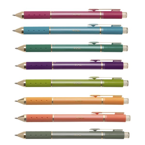 slide 7 of 10, Tul Gl Series Retractable Gel Pens, Medium Point, 0.8 Mm, Assorted Barrel Colors, Assorted Deep Metallic Inks, Pack Of 8 Pens, 8 ct