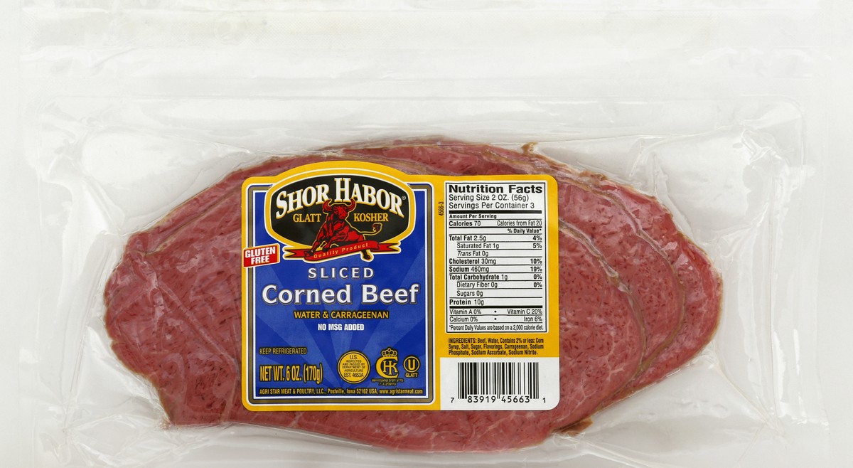 slide 1 of 6, Shor Harbor Corned Beef 6 oz, 6 oz