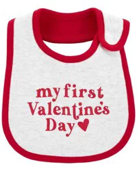 Carter's Carters Baby My First Valentine's Day Teething Bib Red/Heather OSZ