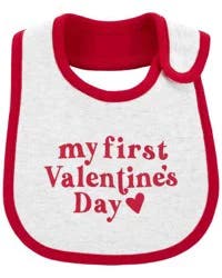 Carter's Carters Baby My First Valentine's Day Teething Bib Red/Heather OSZ