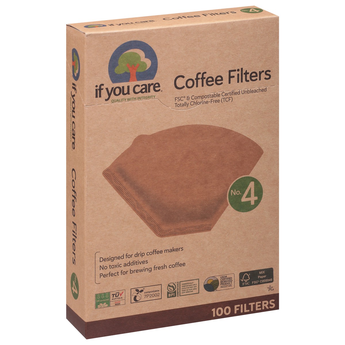 slide 2 of 9, If You Care No. 4 Coffee Filters 100 ea, 100 ct