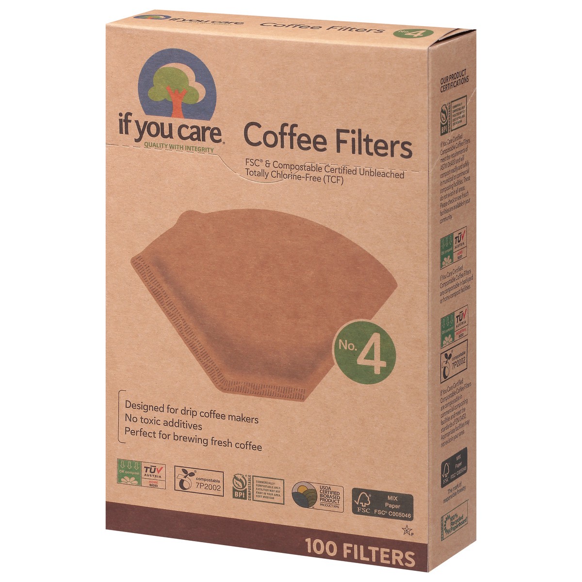 slide 3 of 9, If You Care No. 4 Coffee Filters 100 ea, 100 ct
