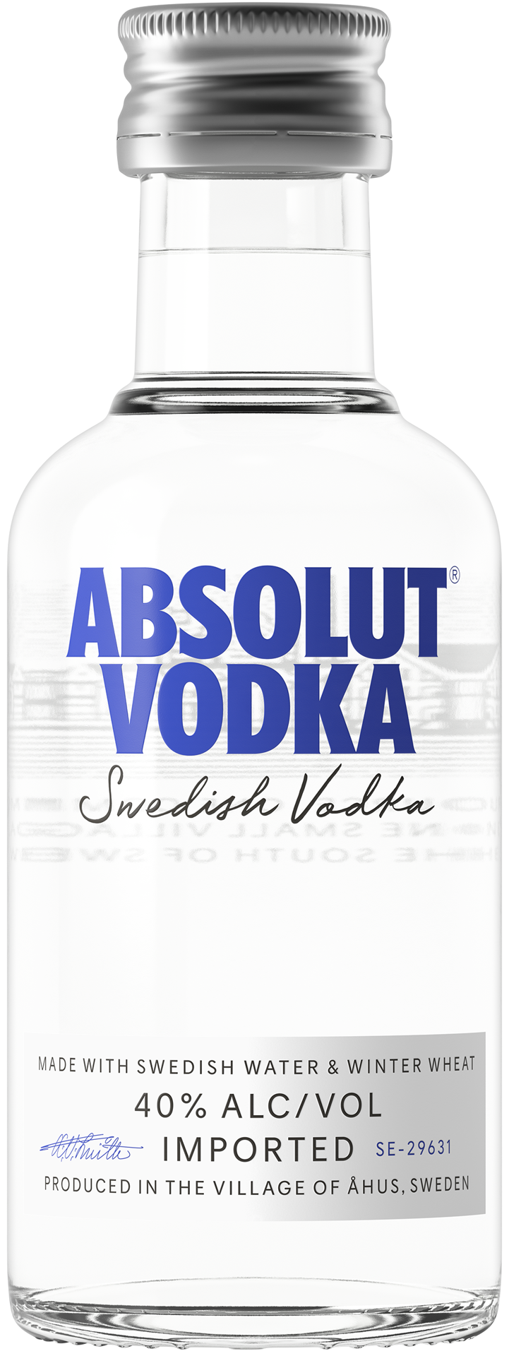 slide 1 of 10, Absolut Original Vodka, 50 mL Bottle, 40% ABV, 50 ml