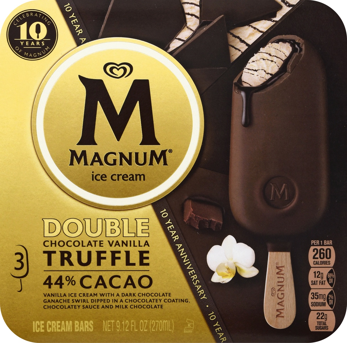 Magnum Double Chocolate Vanilla Truffle Ice Cream Bars 3 ct | Shipt