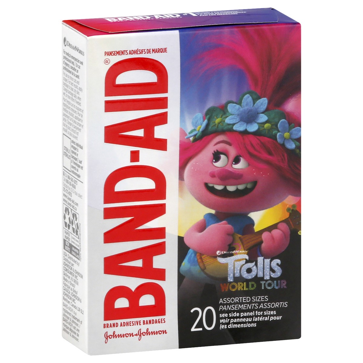 slide 2 of 9, BAND-AID Adhesive Bandages for Minor Cuts and Scrapes, DreamWorks Trolls for Kids, Assorted Sizes 20 ct, 20 ct