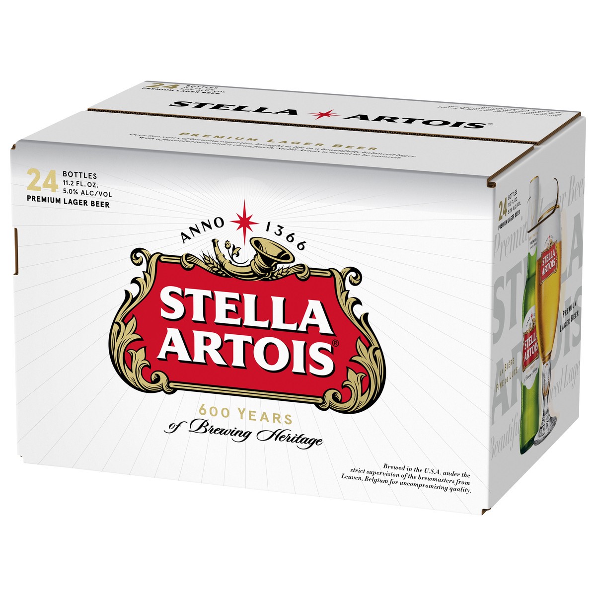 slide 4 of 9, Stella Artois Premium Lager Beer Bottle 24 - 11.2 fl oz Bottles, 24 ct; 11.2 oz