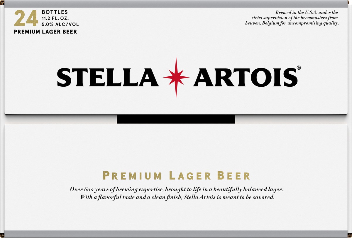 slide 9 of 9, Stella Artois Premium Lager Beer Bottle 24 - 11.2 fl oz Bottles, 24 ct; 11.2 oz