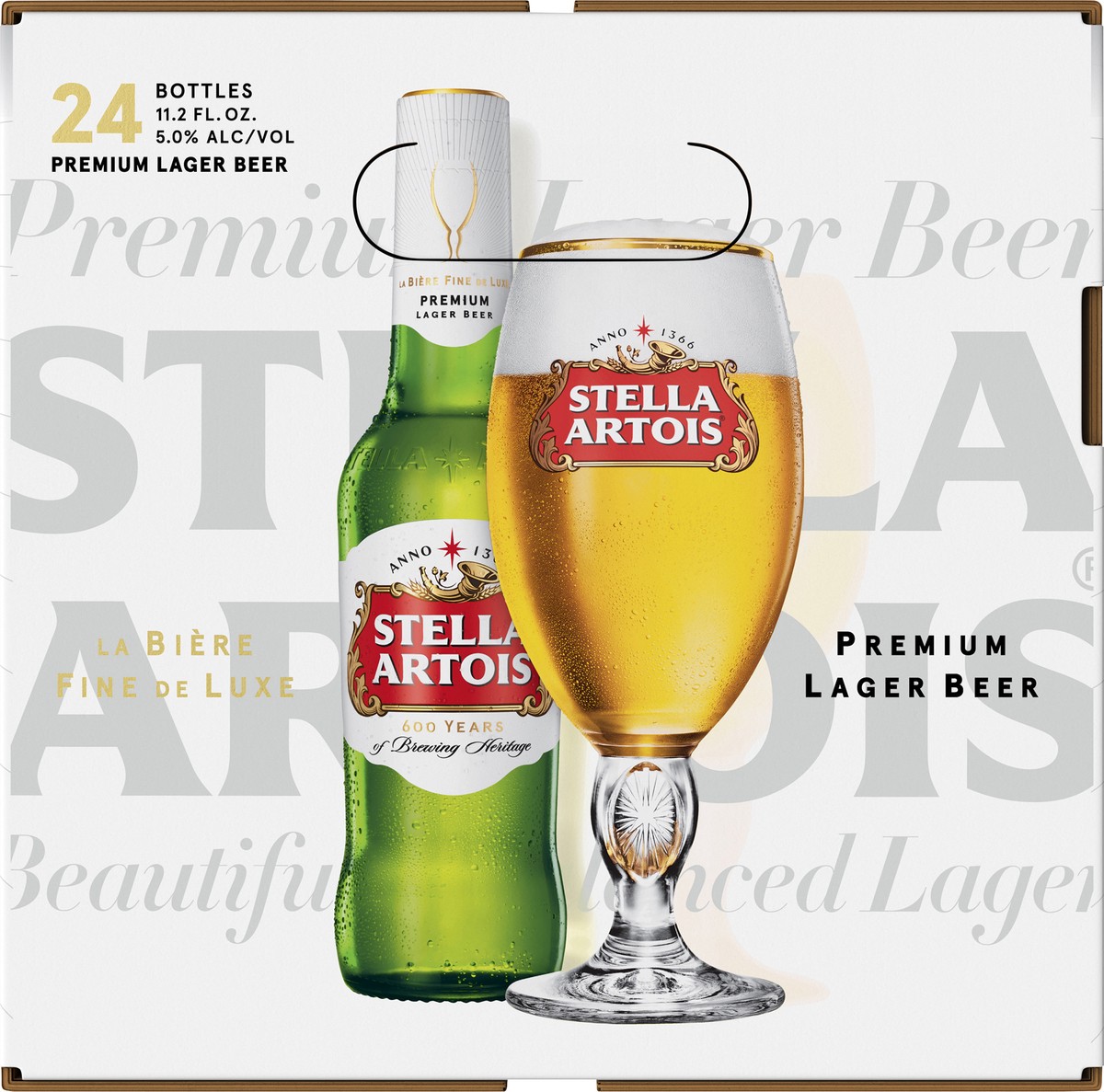 slide 5 of 9, Stella Artois Premium Lager Beer Bottle 24 - 11.2 fl oz Bottles, 24 ct; 11.2 oz